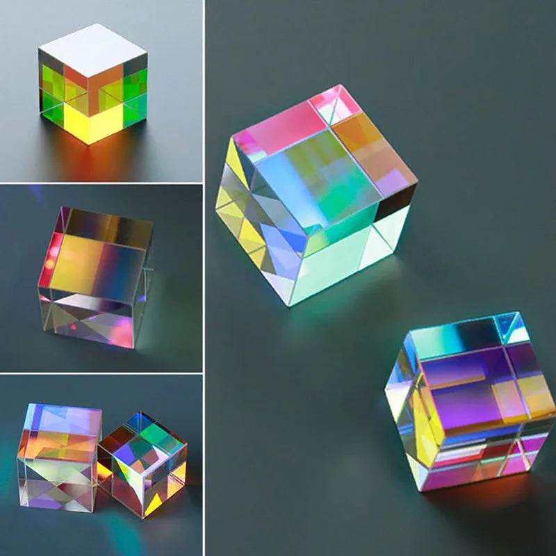 Optical Glass X-cube Dichroic Cube Design Cube Prism RGB Combiner Splitter Educational Gift Class Physics Educational Toy