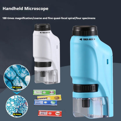 Portable Microscope 60X-180X Handheld Microscope Battery Operated Kids Pocket Microscope with Lanyard Sturdy Small Children